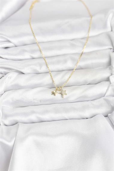 Pirinç Gold Renk Yıldız Minimal Kadın Kolye