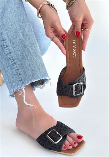 Revin Cilt Terlik -Siyah