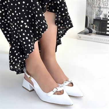 Rewat Cilt Topuklu Ayakkabı -Beyaz