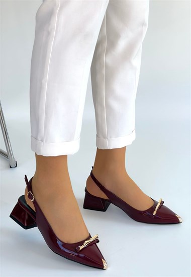 Ricy Rugan Topuklu Ayakkabı -Bordo