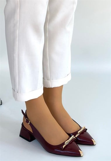 Ricy Rugan Topuklu Ayakkabı -Bordo