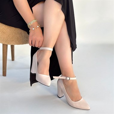 Rity Cilt Topuklu Ayakkabı -Bej