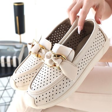 Riwan Cilt Babet Ayakkabı -Bej