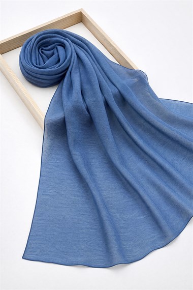 Womens Glitter Voile Shawl - Dark Blue