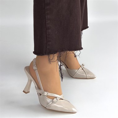 Tetti Rugan Topuklu Ayakkabı -Bej