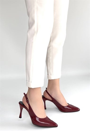 Uster Rugan Topuklu Ayakkabı -Bordo