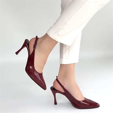 Uster Rugan Topuklu Ayakkabı -Bordo