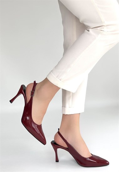 Uster Rugan Topuklu Ayakkabı -Bordo