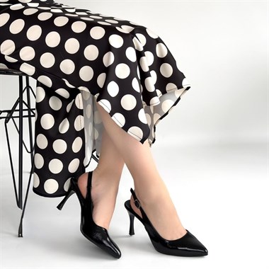 Uster Rugan Topuklu Ayakkabı -Siyah