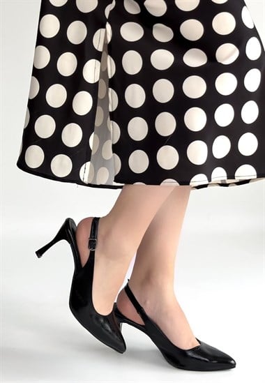 Uster Rugan Topuklu Ayakkabı -Siyah