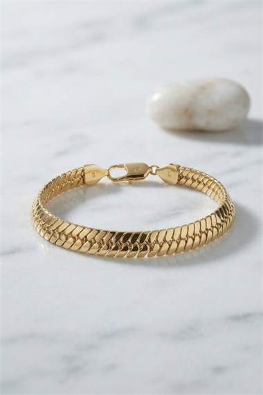 Xuping Gold Renk Yılan Zincir Model Kadın Bileklik