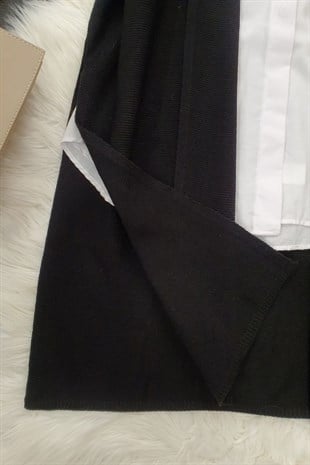 Yarasa Kol Hırka -Siyah