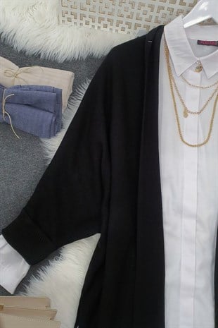 Yarasa Kol Hırka -Siyah