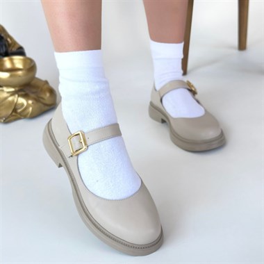 Yokox Cilt Oxford Ayakkabı -Bej