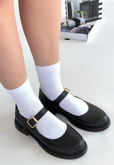 Yokox Cilt Oxford Ayakkabı -Siyah