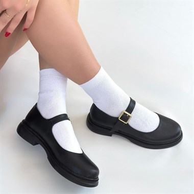 Yokox Cilt Oxford Ayakkabı -Siyah