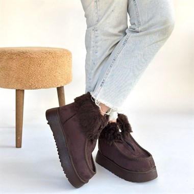 Zinya Süet Bot -Kahverengi