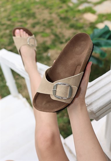 Zooy Nubuk Terlik -Bej