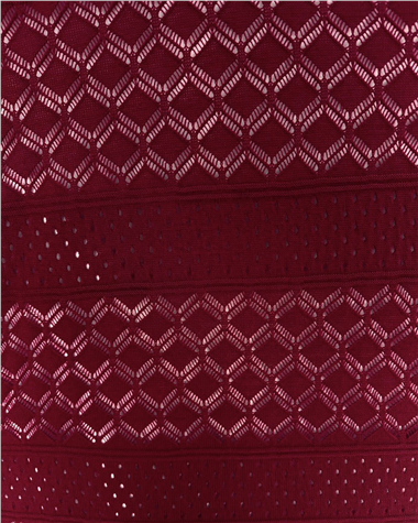 Ajurlu Desenli Triko Elbise -Bordo