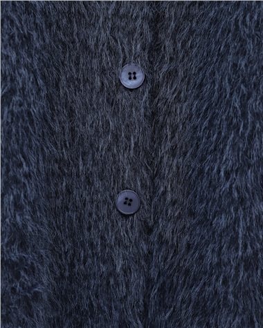 Atkı Detaylı Önü Düğmeli Sakallı Ceket -Laci