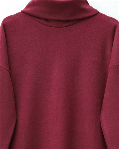 Balıkçı Yaka Yırtmaçlı Kaşkorse Tunik -Bordo