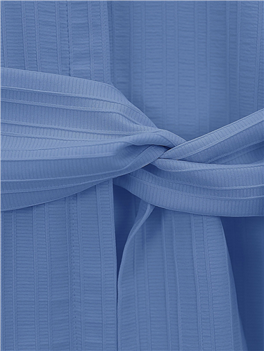 Belden Bağlamalı Fitilli Krinkıl Gömlek -Buz Mavi