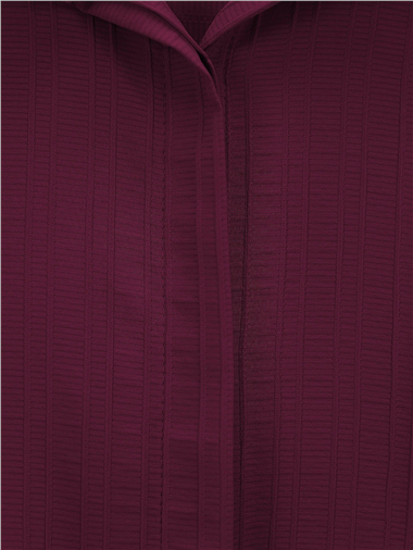 Belden Bağlamalı Fitlli Krinkıl Gömlek  -Bordo