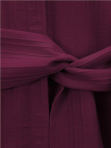 Belden Bağlamalı Fitlli Krinkıl Gömlek  -Bordo