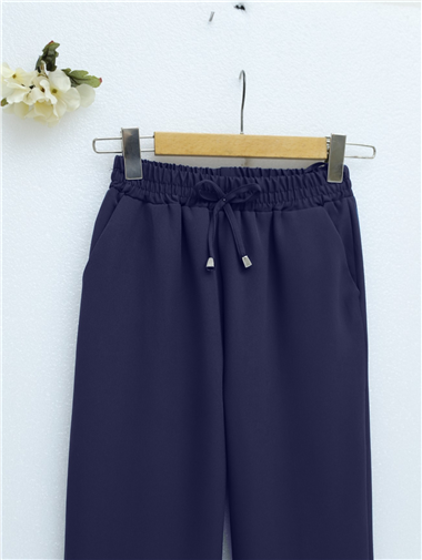 Beli Bağcıklı Dar Paça Pantolon -Laci