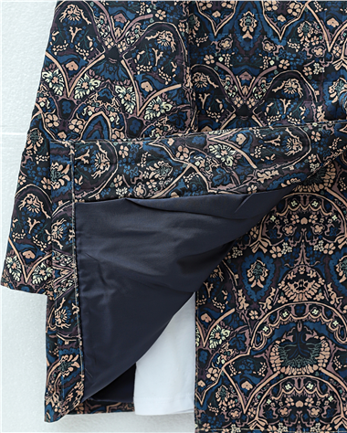 Beli Bağlamalı Cepli Desenli Kapitone Kimono -Laci