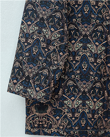 Beli Bağlamalı Cepli Desenli Kapitone Kimono -Laci