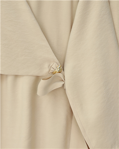 Beli Çapraz Bağlamalı Pantolonlu Modal Takım  -Bej