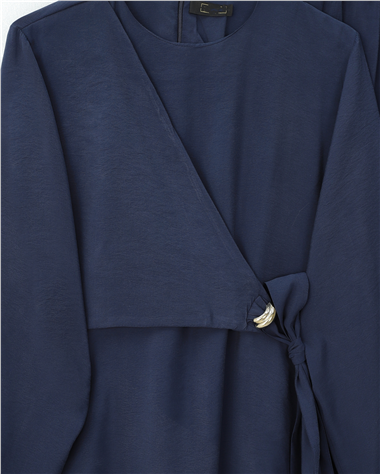 Beli Çapraz Bağlamalı Pantolonlu Modal Takım  -Laci