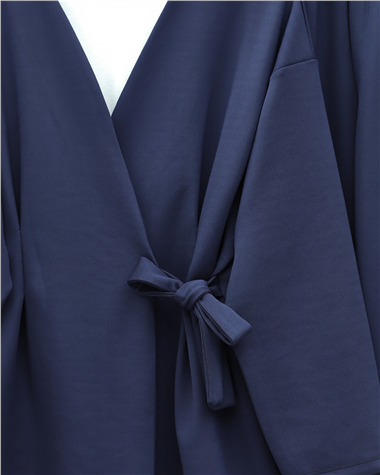 Beli Çift Bağlamalı Scuba Kimono Takım  -Laci