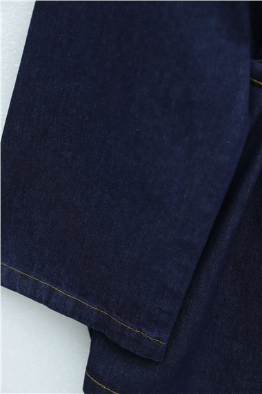 Beli Kemerli Pantolonlu Kot Kimono Takım -K.Laci
