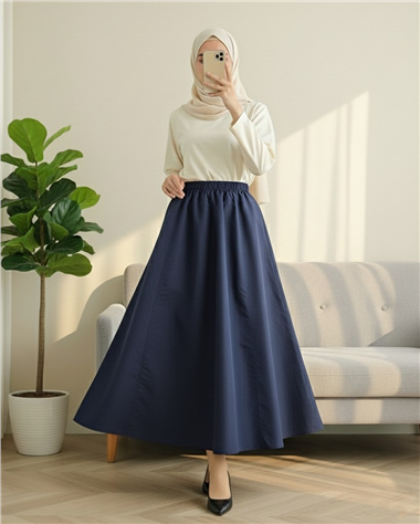 Beli Lastikli Cepli Paraşüt Etek  -Laci