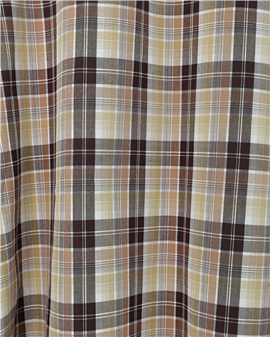 Beli Lastikli Ekose Desenli Poliviskon Etek -Kahve