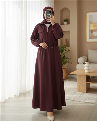 Beli Lastikli Etekli Bonding Takım  -Bordo