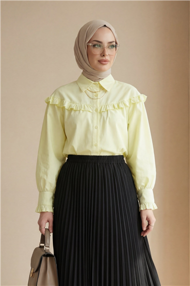Beli Lastikli Kraş Etek -Siyah
