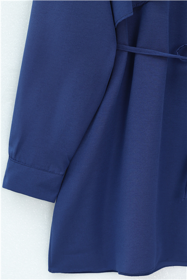 Bolero Detaylı Bağcıklı Poplin Tunik -Laci