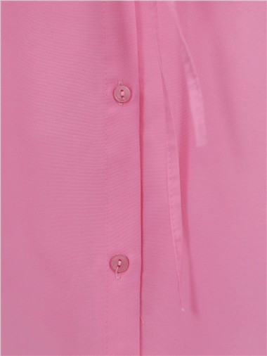 Bolero Detaylı Beli Bağlamalı Yırtmaçlı Gömlek  -Pembe
