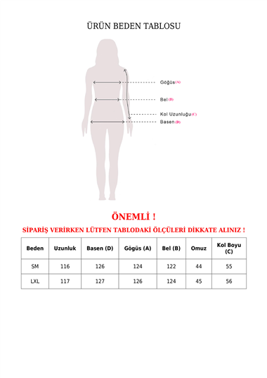 Boydan Düğmeli Kolu Lastikli Uzun Krinkıl Tunik    -Açık Gri