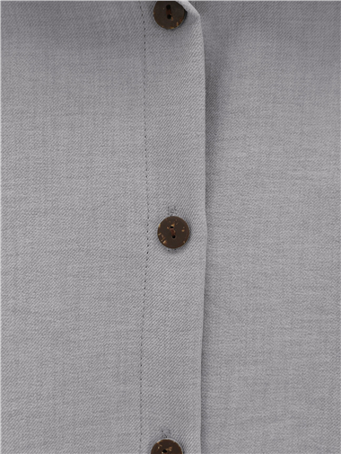 Boydan Düğmeli Pantolon Gömlek Keten Takım -Gri