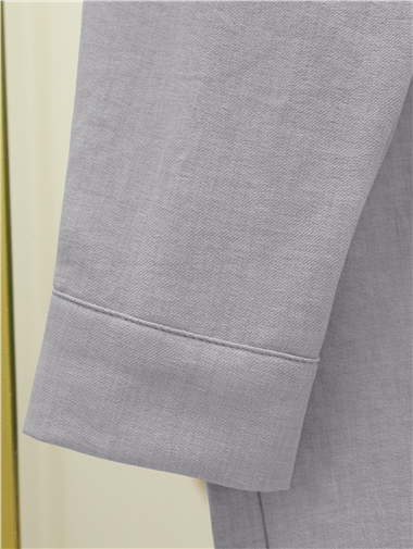 Boydan Düğmeli Pantolon Gömlek Keten Takım -Gri