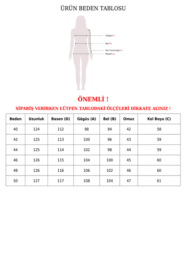 Boydan Fermuarlı Kapitone Uzun Mont -Siyah