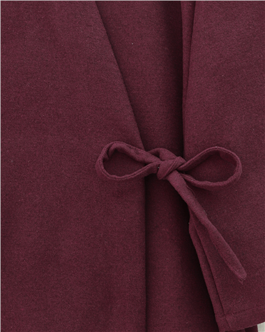 Çapraz Bağlamalı Kaşe Kimono -Bordo