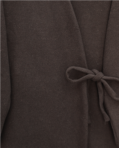 Çapraz Bağlamalı Kaşe Kimono -Kahve