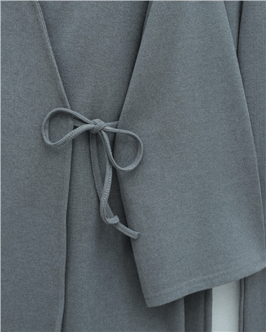 Çapraz Bağlamalı Selanik Kimono Takım -Gri