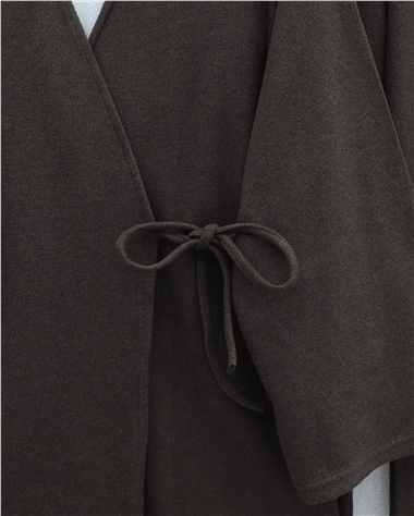 Çapraz Bağlamalı Selanik Kimono Takım -Kahve