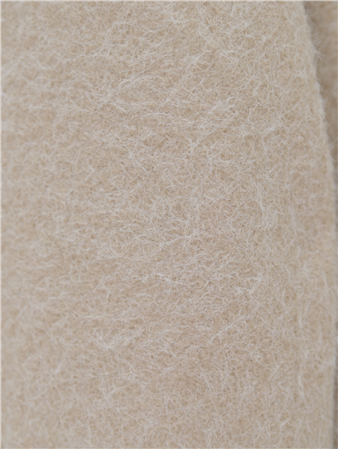 Çift Cepli Önü Düğmeli Astarlı Buklet Kaban -Bej